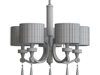 PARKER chandelier with four lights and shades 3D model