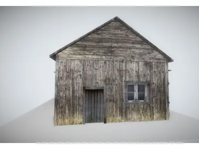 wooden house Low-poly 3D model