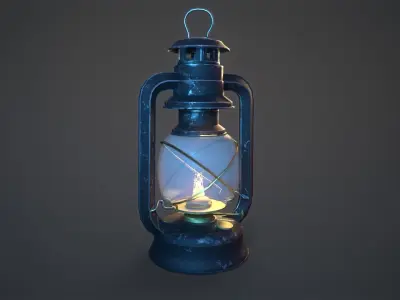 Lantern Lamp Low-poly 3D model