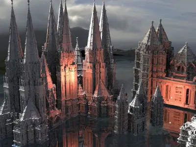 Dracula complete Castle with Towers Kit bash 3D 3D model