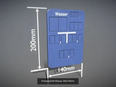 Hinweisschilder in 200x140mm und 200x250mm 3D Model Pack