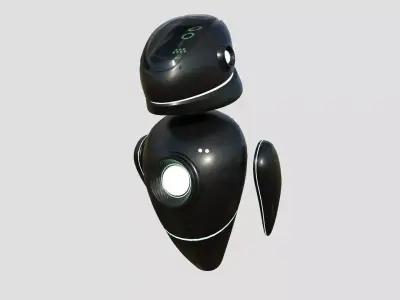 Flying Robot 02 Black - Character SciFi Design Low-poly 3D model