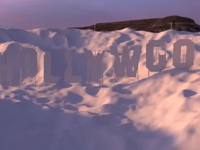 Futuristic Hollywood Sign  Low-poly 3D model