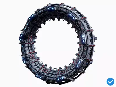 Sci-Fi Star Gates Type 02 Low Poly Low-poly 3D model