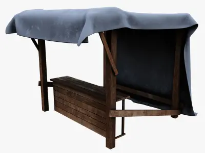 Market Stall Cotton Low-poly 3D model