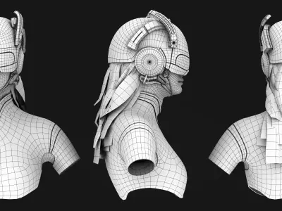 Sci-fi helmet Low-poly 3D model