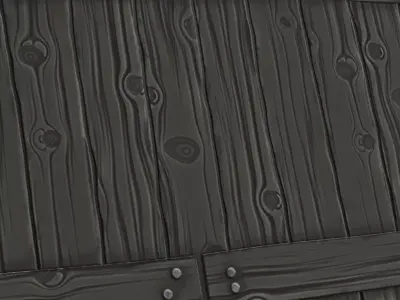 Stylized Dark Wood Planks PBR Seamless Texture