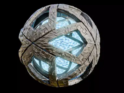 Star Core Space Station alRihla Low-poly 3D model