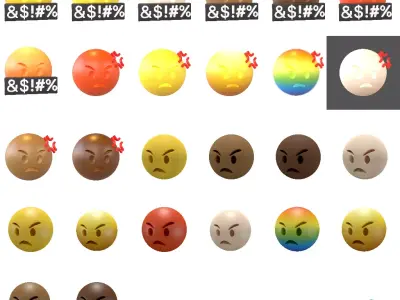 Angry Face Big Pack Vol 1 3D model