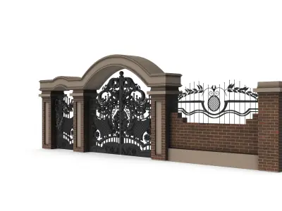 Gates wrought iron gate 3D model