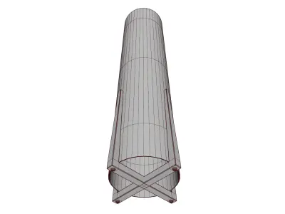 Tall Floor Fabric Lamp 3D model