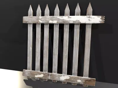 Fence PBR Game Ready Low-poly 3D mode Low-poly 3D model