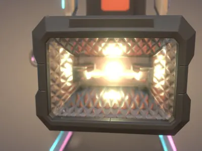 Construction Spotlight Low-poly 3D model