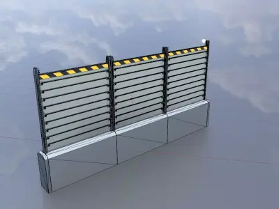 3m x 6m water protection with concrete foundation Low-poly 3D model