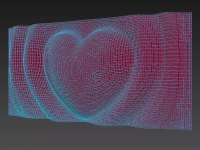 Parametric Heart Panel Wall Decor 3D model