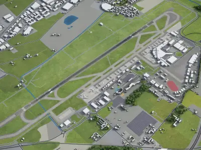 Bologna - Guglielmo Marconi Airport - BLQ Low-poly 3D model
