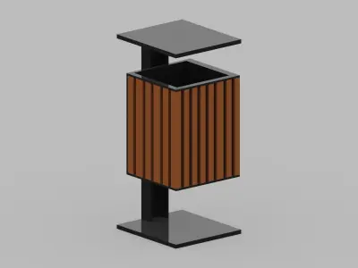 Modern Trash Can Low-poly 3D model