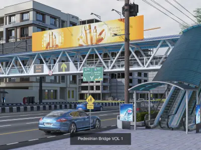 Pedestrian Bridge Collection 3D Model Pack