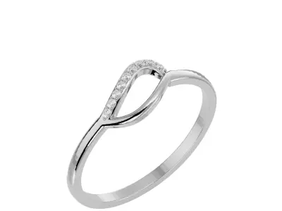 Light Minimalist Diamond Ring 3D print model 34