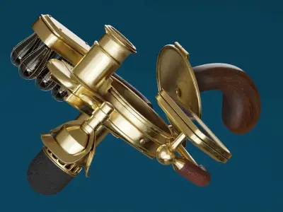 Retro vintage golden Live Stream Camera 3D model