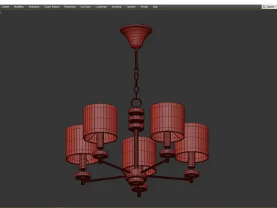 Chandelier Freya Tiana Low-poly 3D model
