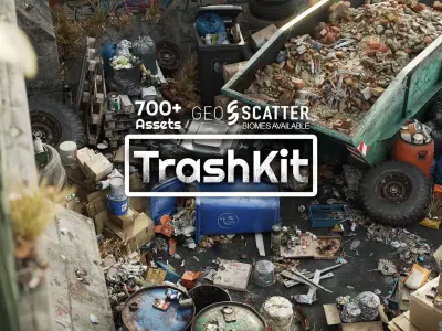 Trash Kit - 3D AssetKit Low-poly 3D model
