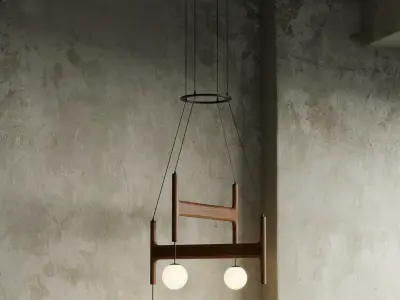 Astra 3 Suspension Lamp by Porada pendant light Low-poly 3D model