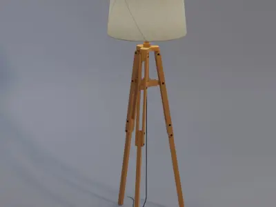 Tripod floor lamp Low-poly 3D model