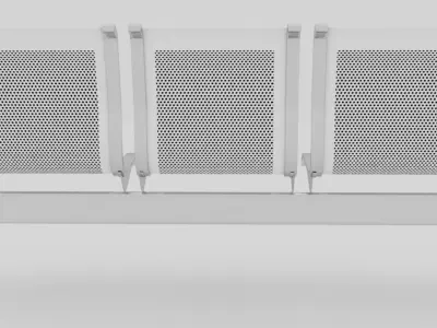 3 seater metal chair 3D model