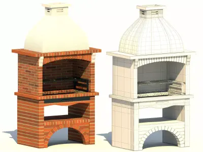 BBQ set model  Low-poly 3D model