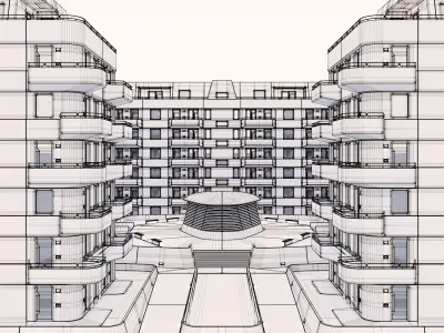 SCI-FI Apartment Building 3D model