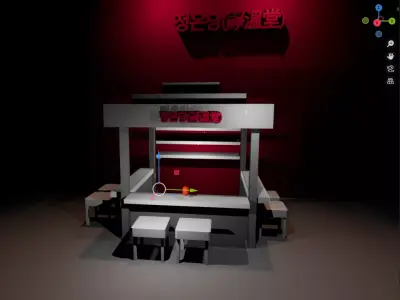 JeongOnDang Street Food Stand  Low-poly 3D model