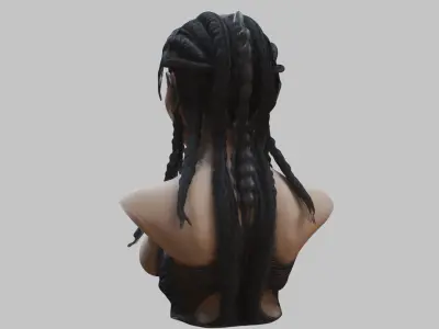 BEautiful Nude WOman SCi Fi HR Giger Style HEad Bust Low-poly 3D model