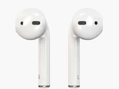 Apple AirPods wireless bluetooth earphones Low-poly 3D model