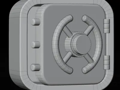 Vault locker Low-poly 3D model