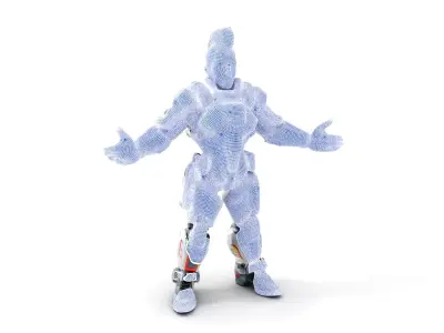 Cyberpunk Warrior Character  Fully Rigged and Animated Low-poly 3D model