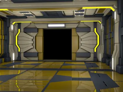 Sci Fi Corridor 3D model 130