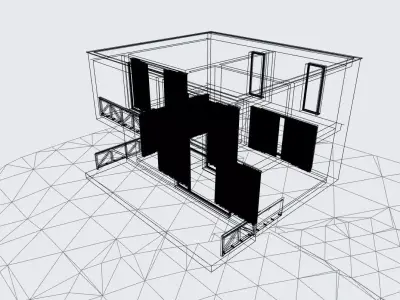 Modern Two Storey Minimalist House Design 3D model