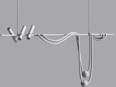 Afralia Minimalist Nordic Art Bar Chandelier 3D model