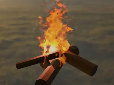 Low poly fire Model Low-poly 3D model