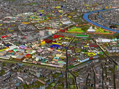 Moscow city of Russia 2021 Low-poly 3D model