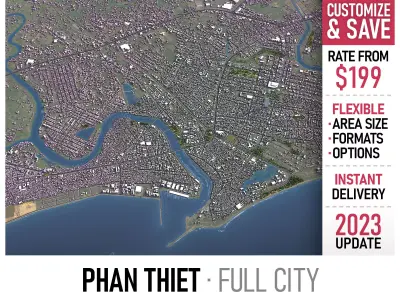 Phan Thiet Low-poly 3D model
