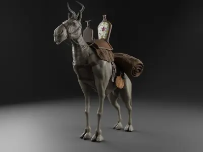The Tiaman donkey Low-poly 3D model