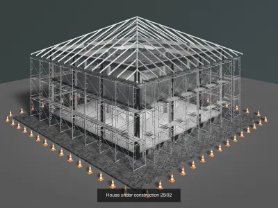 Buildings under construction set 02 3D Model Pack