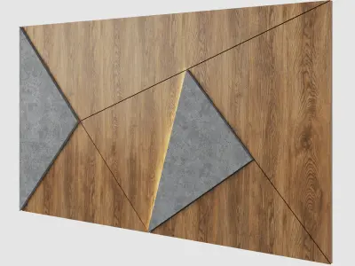 Concrete Wood Panel 3 3D model