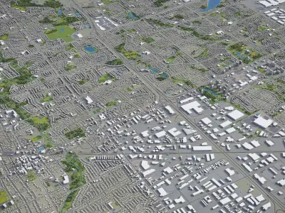Brampton - City 3D Model Low-poly 3D model