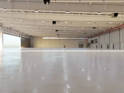 Airplane Hangar Interior 9 Low-poly 3D model