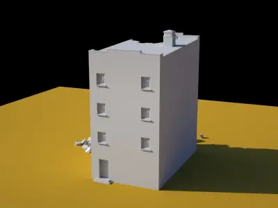 Damaged Building 3D model