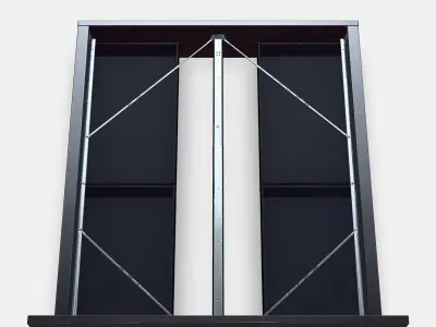 MALM Bed frame high w 4 storage boxes 13 Low-poly 3D model