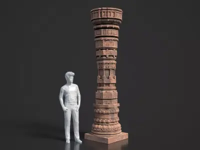 9 Hindu Temple Pillars 3D Pack 250828 Low-poly 3D model